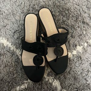 Jack Roger black wedge sandals